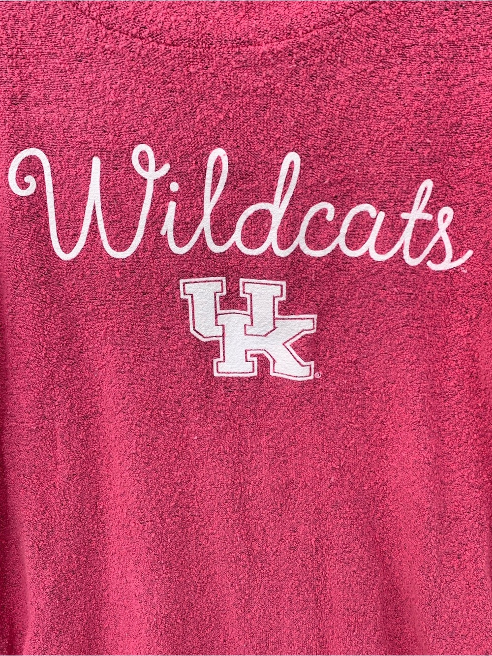 Kentucky Wildcats UK Fuzzy Comfy Terry Pressbox Crewneck Sweatshirt Pink M - Picture 2 of 11